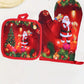 2Pcs Christmas Heat Insulation Oven Gloves,Santa Claus Snowman Pattern,Christmas Decorations,Kitchen Essentials, Baking Tools,Holiday Cooking And Baking Supplies,Xmas Party Decor,Merry Christmas,2025 New Year Decor