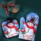 2Pcs Christmas Heat Insulation Oven Gloves,Santa Claus Snowman Pattern,Christmas Decorations,Kitchen Essentials, Baking Tools,Holiday Cooking And Baking Supplies,Xmas Party Decor,Merry Christmas,2025 New Year Decor