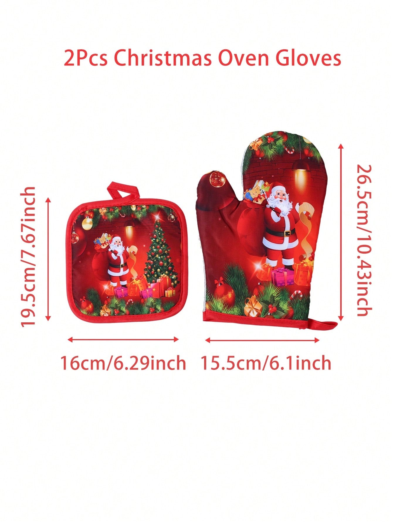 2Pcs Christmas Heat Insulation Oven Gloves,Santa Claus Snowman Pattern,Christmas Decorations,Kitchen Essentials, Baking Tools,Holiday Cooking And Baking Supplies,Xmas Party Decor,Merry Christmas,2025 New Year Decor