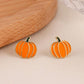 2pcs Elegant Simple Gold Pumpkin Stud Earrings, European And American Fashion Suitable For Women To Wear On Halloween, Thanksgiving And Daily Occasions