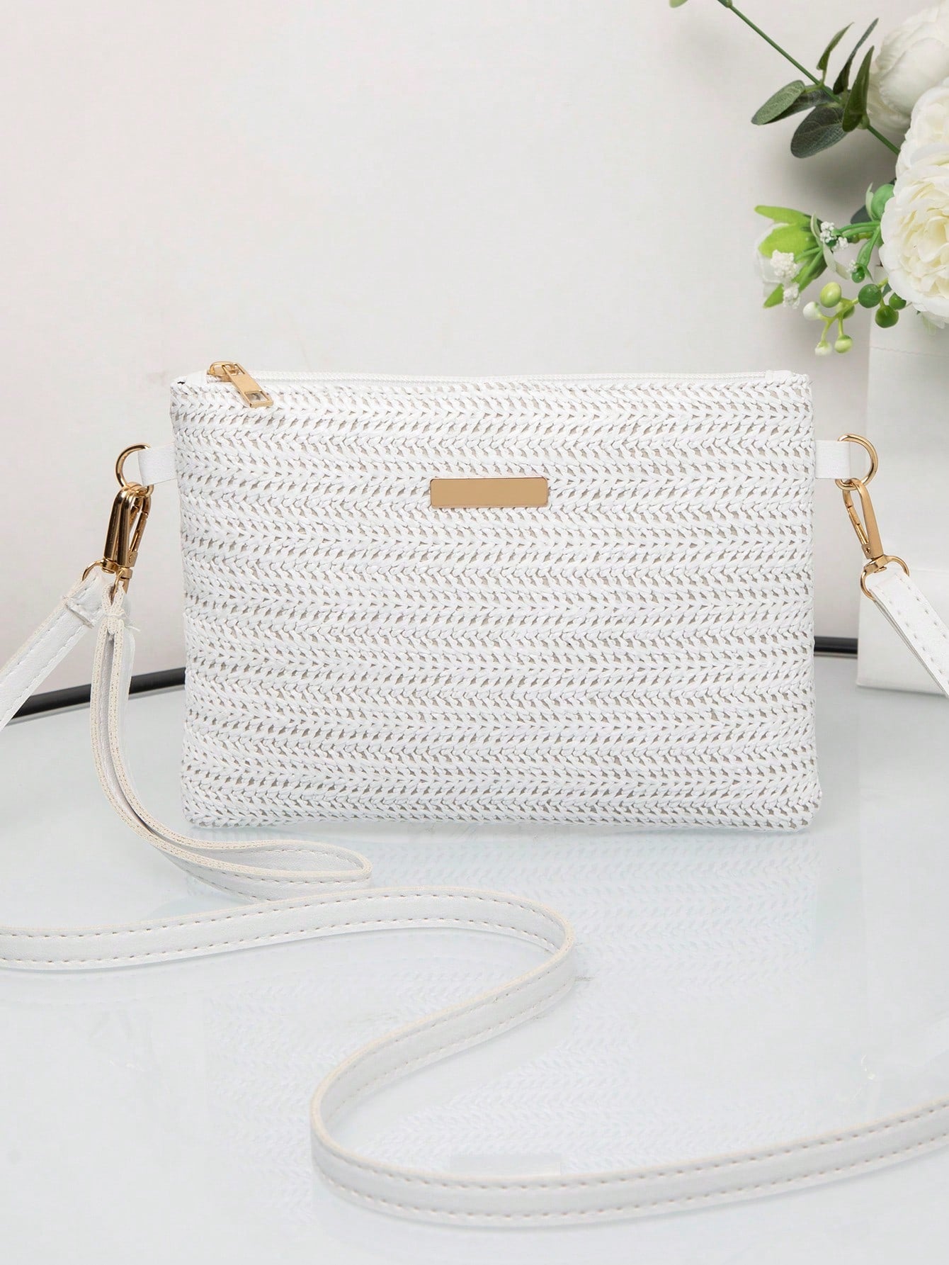 New Spring/Summer Straw Woven Trendy Women's Bag, Wholesale All-Match Crossbody Shoulder Bag, Sweet Small Square Bag