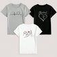 INAWLY  LUNE 3pcs/Set Women's Casual Outfit With Heart, ECG, And Letter Graphic Short Sleeve T-Shirt Graphic Tees Women Tops