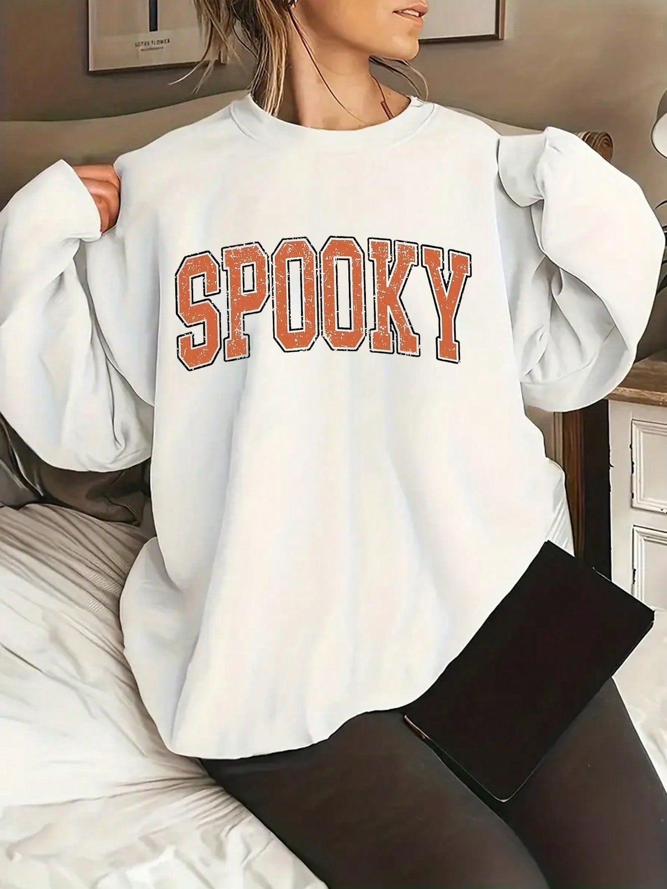 LUNE Plus Size Spooky Halloween Sweatshirt For Women - Soft