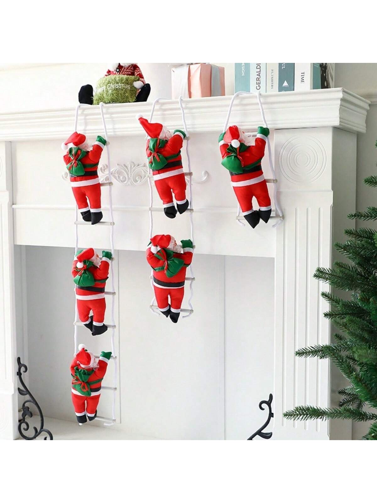 3pcs Climbing Rope Santa Claus Stuffed Doll 95cm/37.4in Christmas Toy Gift Christmas Family Arrangement Decorations,Xmas Decor,Christmas