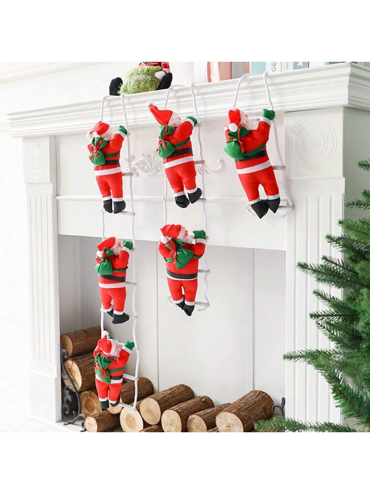 3pcs Climbing Rope Santa Claus Stuffed Doll 95cm/37.4in Christmas Toy Gift Christmas Family Arrangement Decorations,Xmas Decor,Christmas