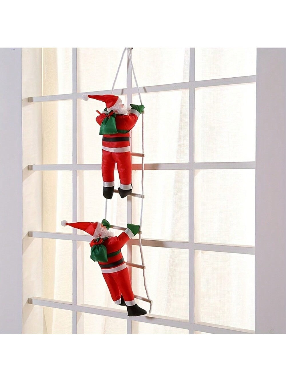 3pcs Climbing Rope Santa Claus Stuffed Doll 95cm/37.4in Christmas Toy Gift Christmas Family Arrangement Decorations,Xmas Decor,Christmas