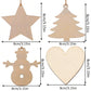 30pcs Blank Wooden Christmas Decor Ornaments, Christmas Tree, Snowman, Star Shapes, With 10m Jute Rope, 2mm Thick, DIY Arts