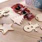 30pcs Blank Wooden Christmas Decor Ornaments, Christmas Tree, Snowman, Star Shapes, With 10m Jute Rope, 2mm Thick, DIY Arts