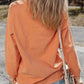 Orange Sequined Halloween Pumpkin Graphic Drop Shoulder Round Neck Sweatshirt