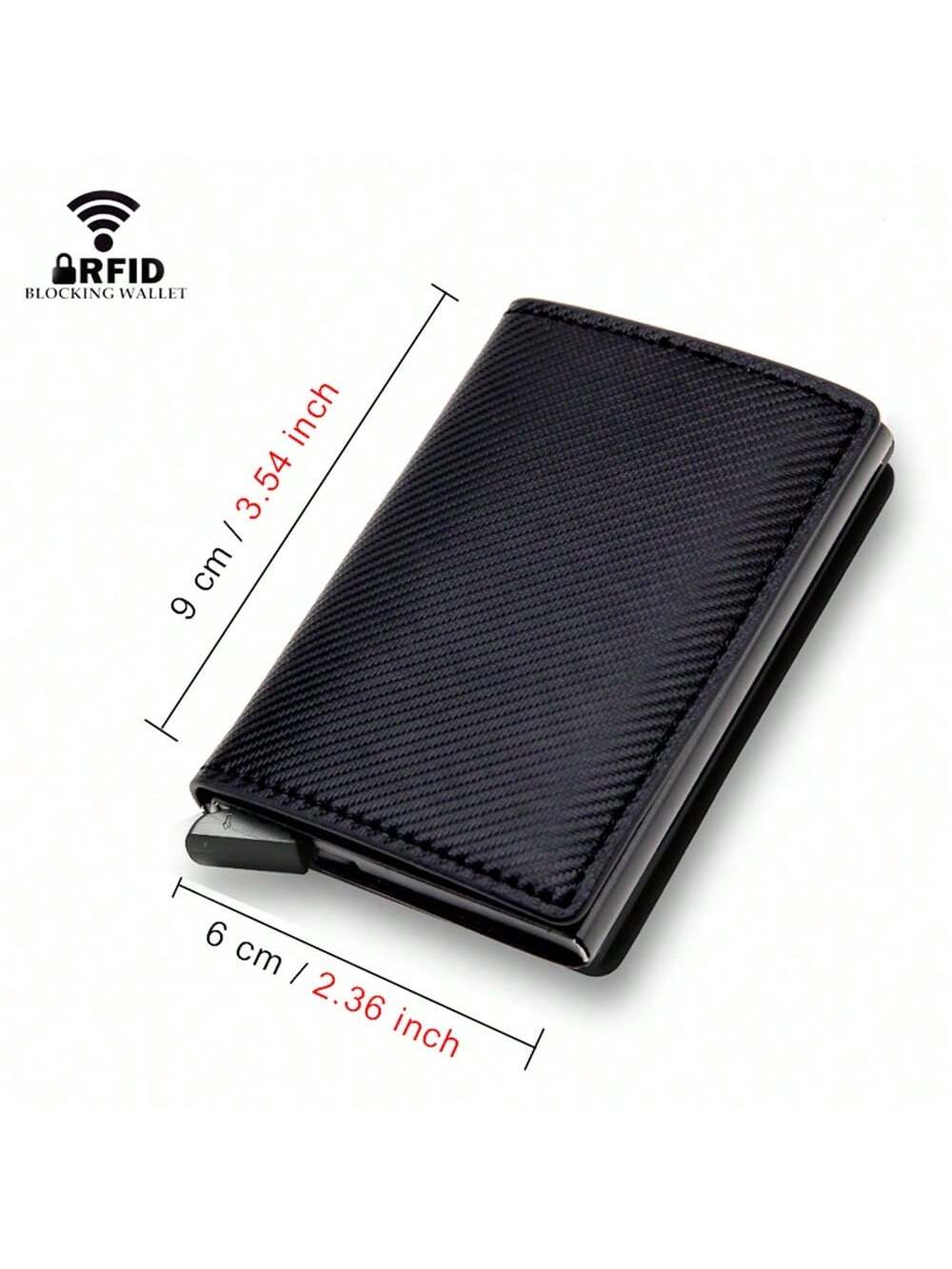 Carbon Fiber Card Holder Anti Rfid Credit Cardholder Men Wallets Slim PU Leather Men Wallets Money Clips Cardholder Case Purse Money Bags Metal Business Bank Credit Card Minimalist Wallet Gift For Men