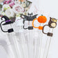 5pcs-Halloween Straw Cover Cap For Cup, Silicone Straw Topper For 30