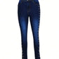 Women's Stretch Pearl Decor Skinny Jeans With Pockets