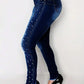 Women's Stretch Pearl Decor Skinny Jeans With Pockets