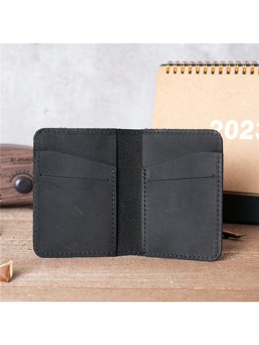 Men's Card Holder Wallet Slim Minimalist Fashion Vintage Wallets RFID Blocking Credit Card Holder Portable Leather Wallets For Male High Quality Short Wallet