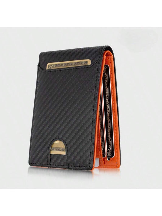 1. A Man's Wallet RFID Shield Brush Men's Wallet Wallet Multi-Card Slot Card Bag