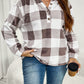 Essnce Plus Size Women's Plaid Hooded Loose Casual Sweatshirt