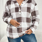 Essnce Plus Size Women's Plaid Hooded Loose Casual Sweatshirt