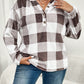 Essnce Plus Size Women's Plaid Hooded Loose Casual Sweatshirt