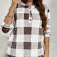 Essnce Plus Size Women's Plaid Hooded Loose Casual Sweatshirt