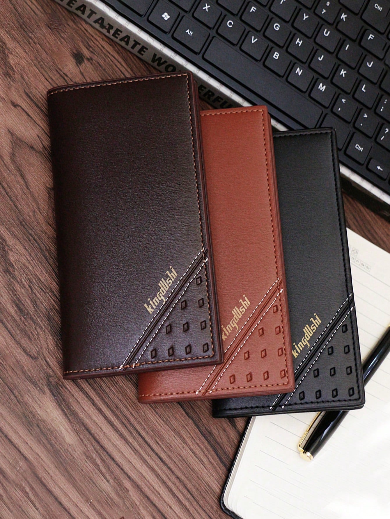 1pc Men's Wallet Long Hand Cash Clip Wallet Large Capacity Card Bag Three Fold Multi Card Slot Wallet PU Wallet Men's Card Sleeve Suit Bag