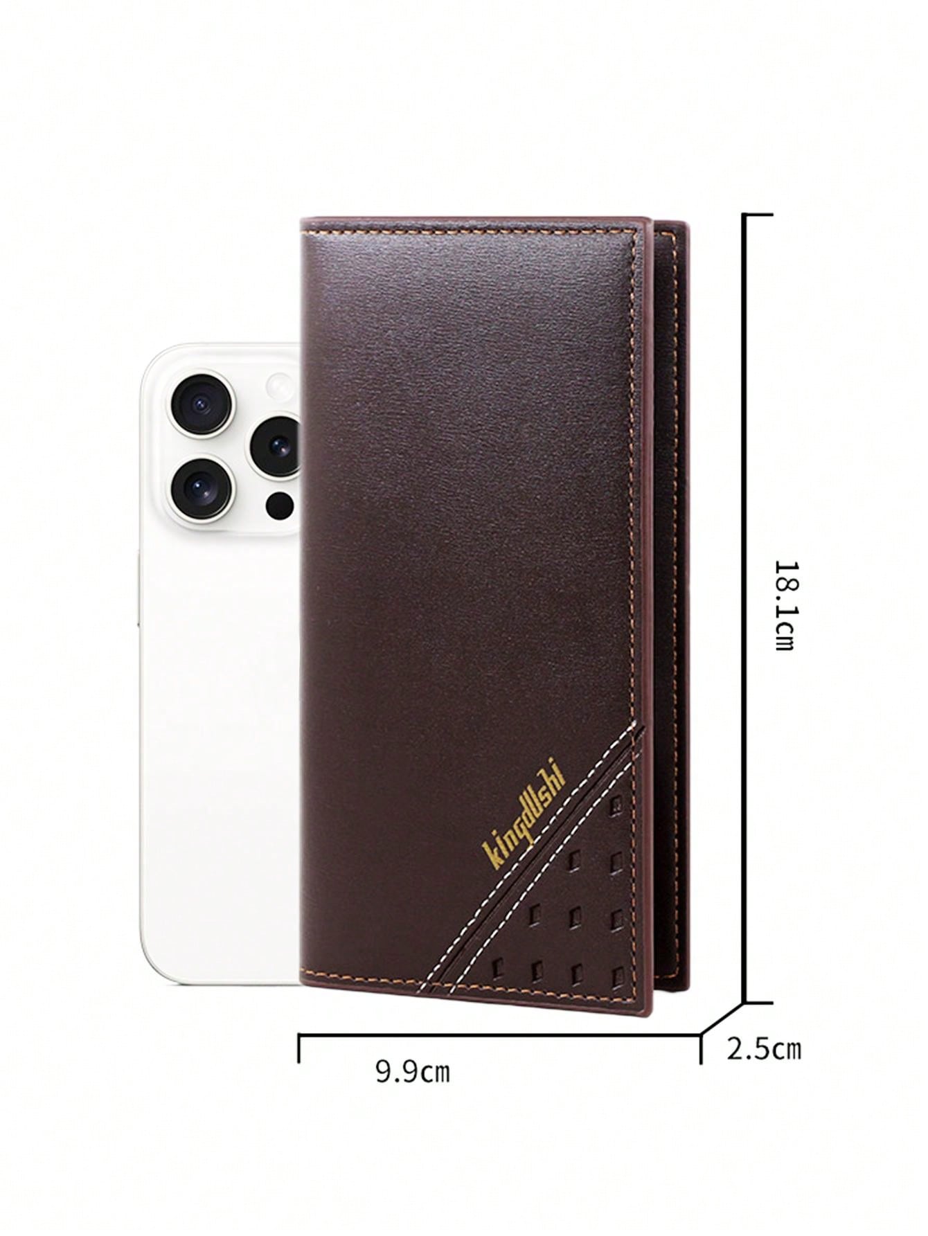 1pc Men's Wallet Long Hand Cash Clip Wallet Large Capacity Card Bag Three Fold Multi Card Slot Wallet PU Wallet Men's Card Sleeve Suit Bag