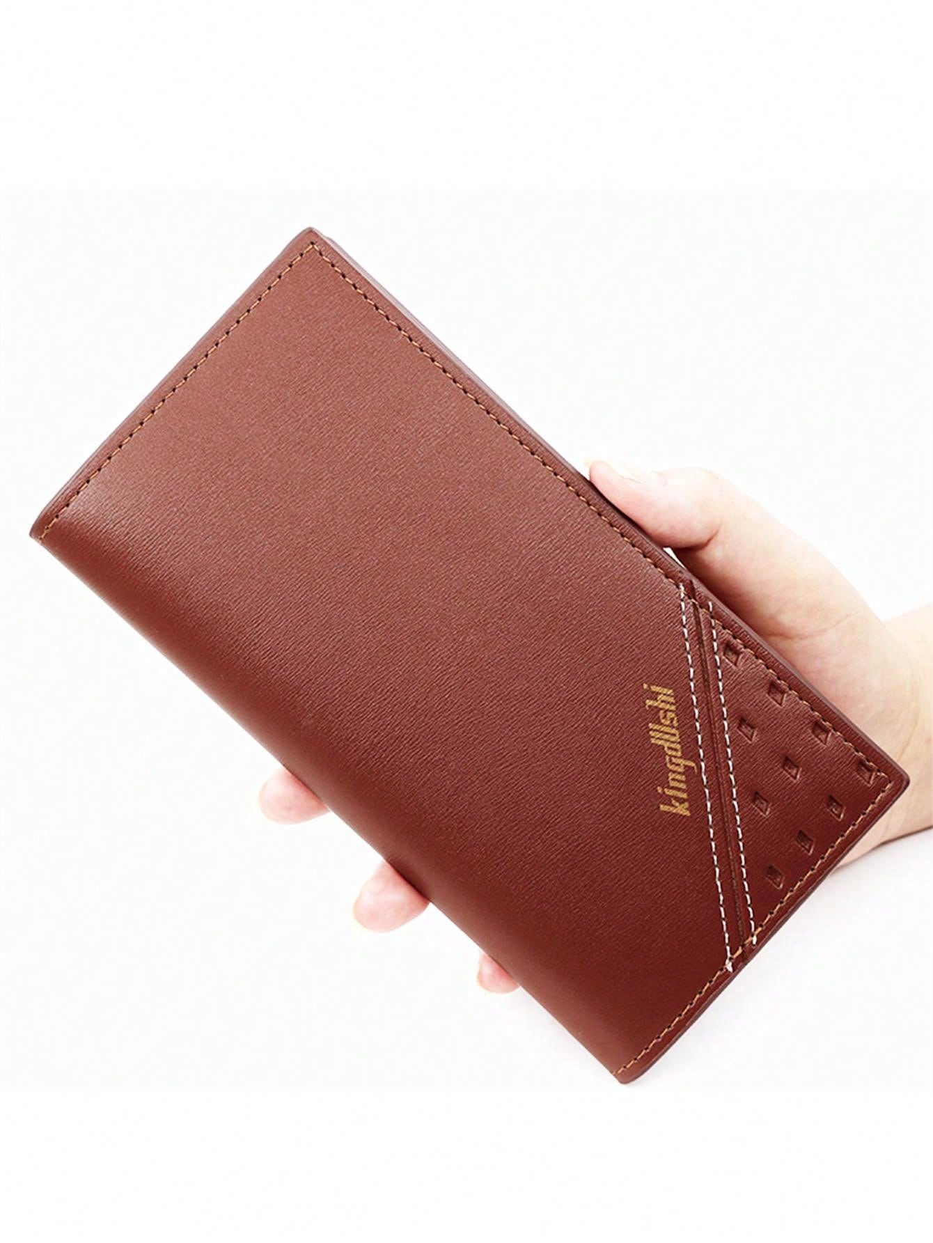 1pc Men's Wallet Long Hand Cash Clip Wallet Large Capacity Card Bag Three Fold Multi Card Slot Wallet PU Wallet Men's Card Sleeve Suit Bag