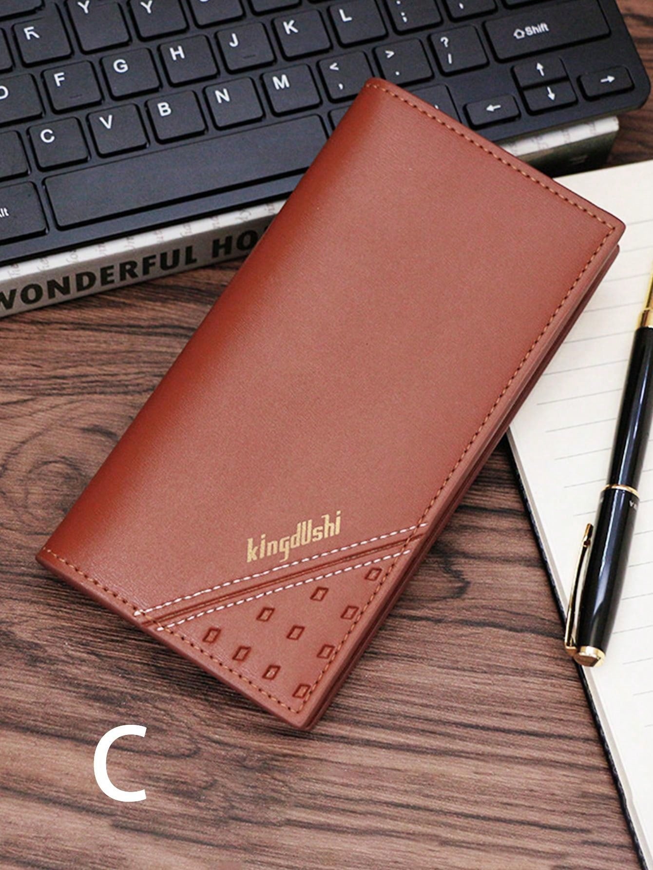 1pc Men's Wallet Long Hand Cash Clip Wallet Large Capacity Card Bag Three Fold Multi Card Slot Wallet PU Wallet Men's Card Sleeve Suit Bag