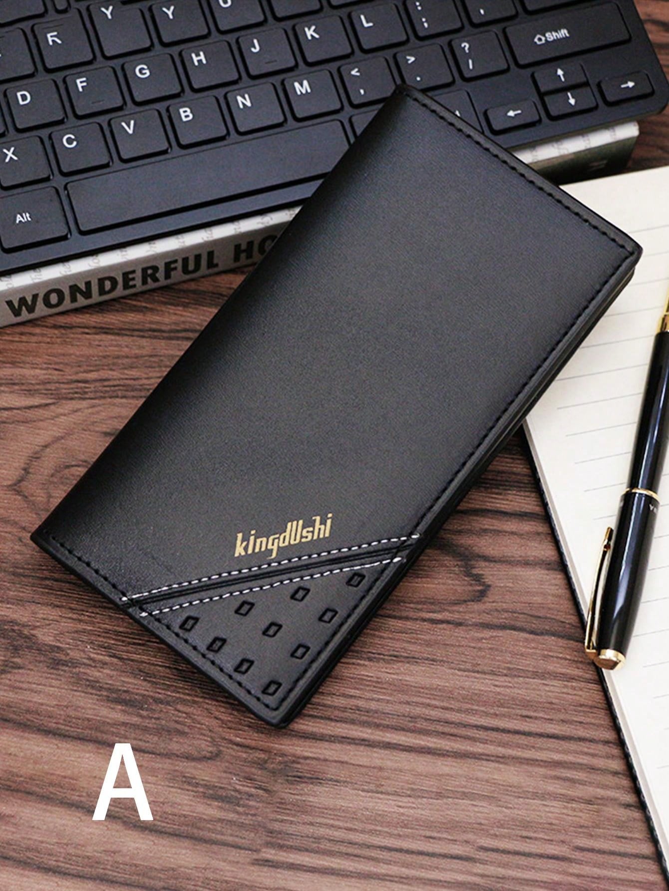 1pc Men's Wallet Long Hand Cash Clip Wallet Large Capacity Card Bag Three Fold Multi Card Slot Wallet PU Wallet Men's Card Sleeve Suit Bag