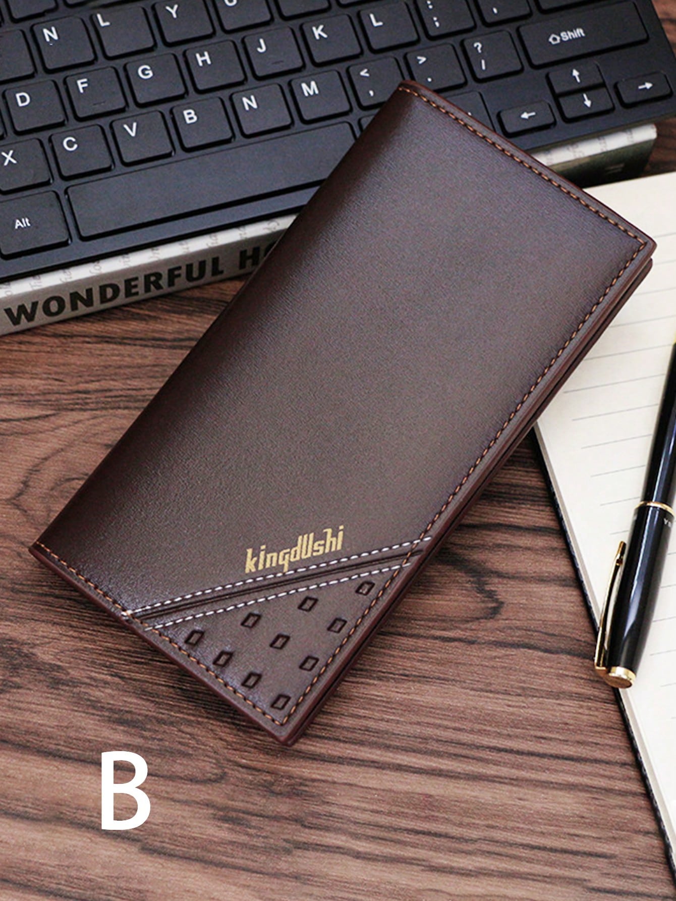 1pc Men's Wallet Long Hand Cash Clip Wallet Large Capacity Card Bag Three Fold Multi Card Slot Wallet PU Wallet Men's Card Sleeve Suit Bag