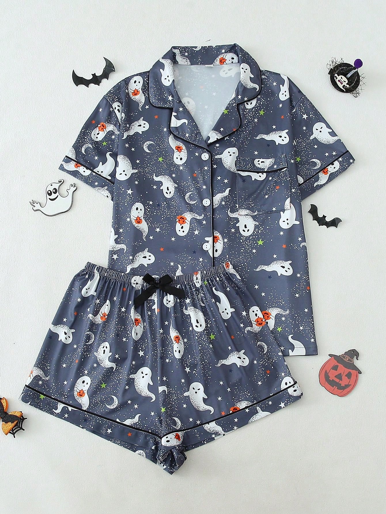 2pcs Ghost Graphic Funny Print Spring