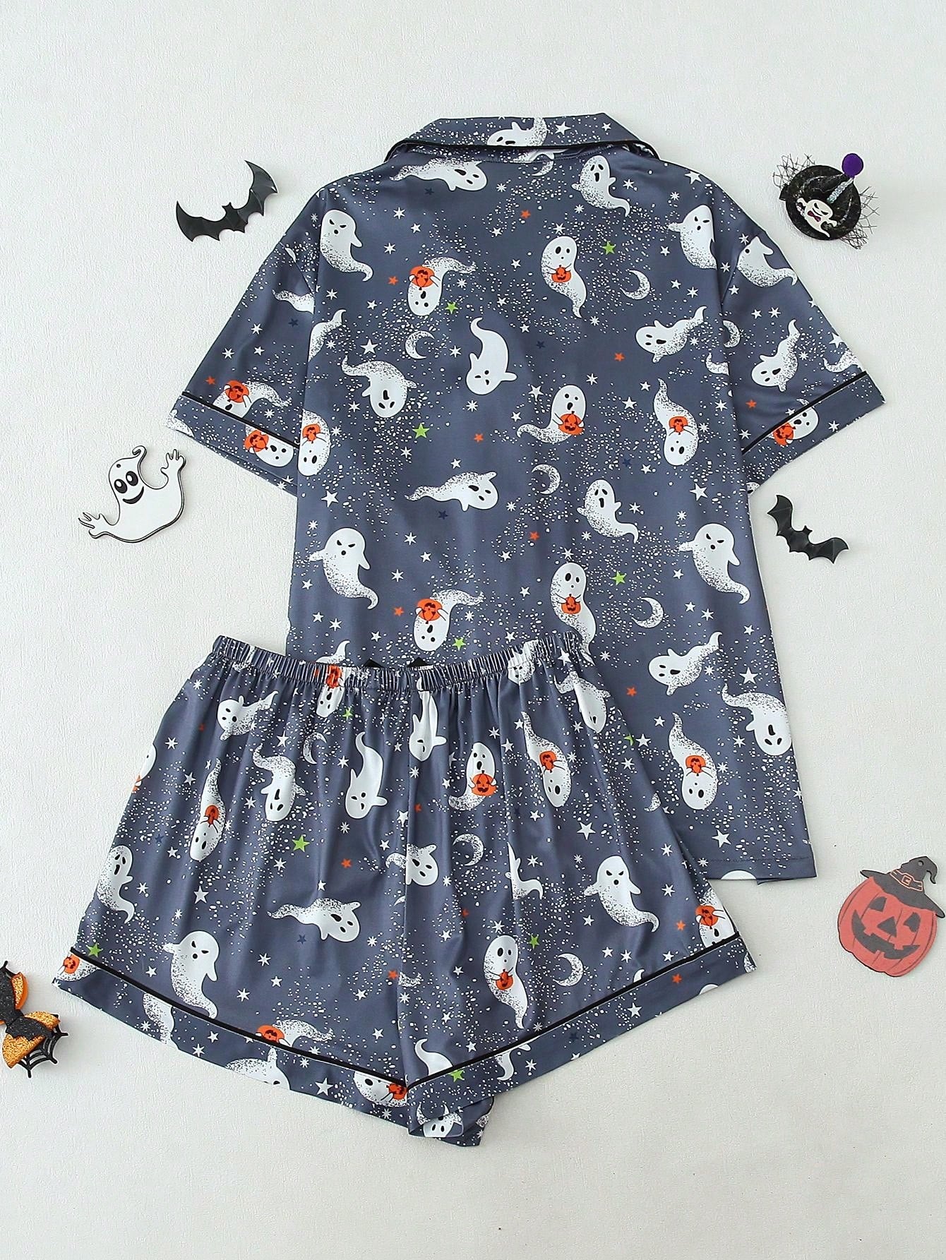 2pcs Ghost Graphic Funny Print Spring