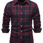 Men's Plaid Print Button Front Casual Long Sleeve Shirt