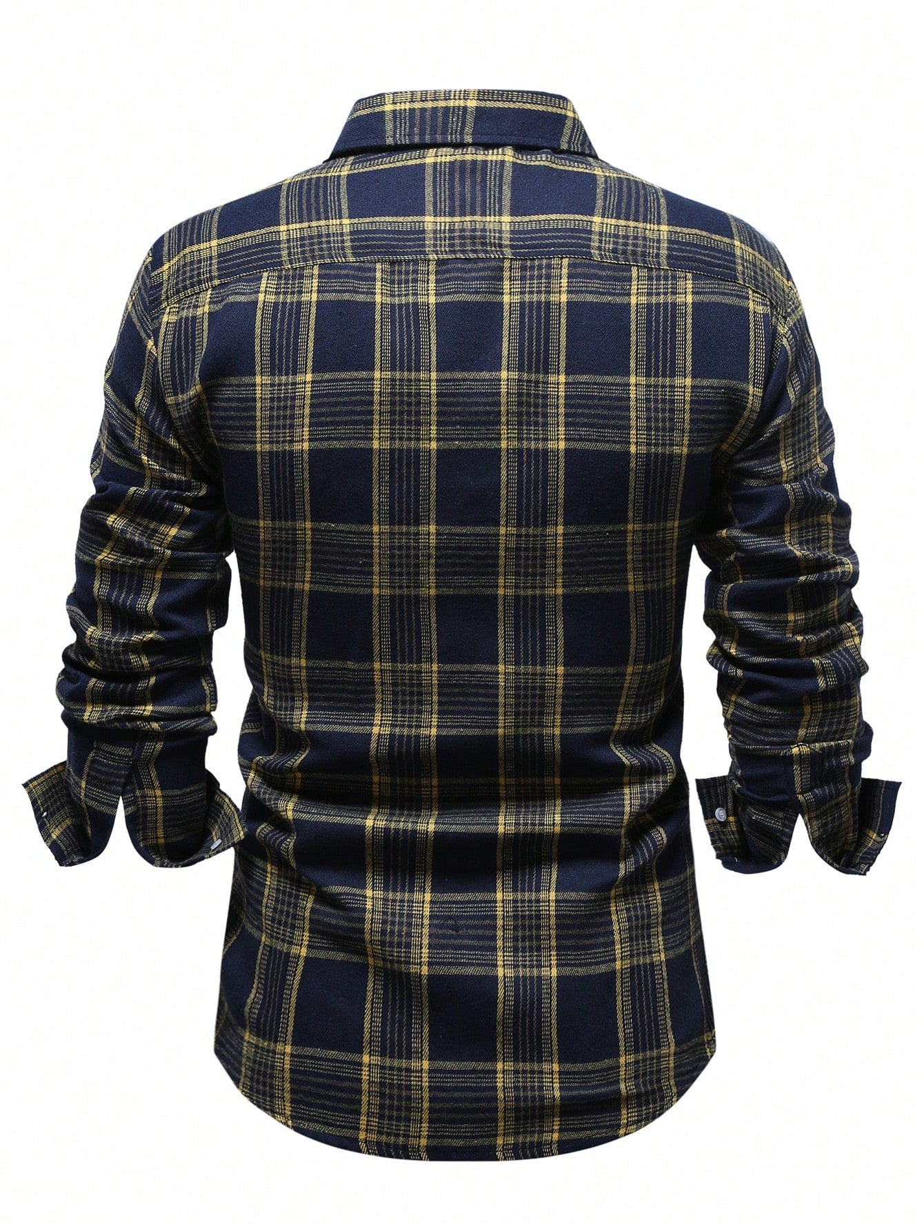 Men's Plaid Print Button Front Casual Long Sleeve Shirt