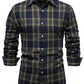 Men's Plaid Print Button Front Casual Long Sleeve Shirt