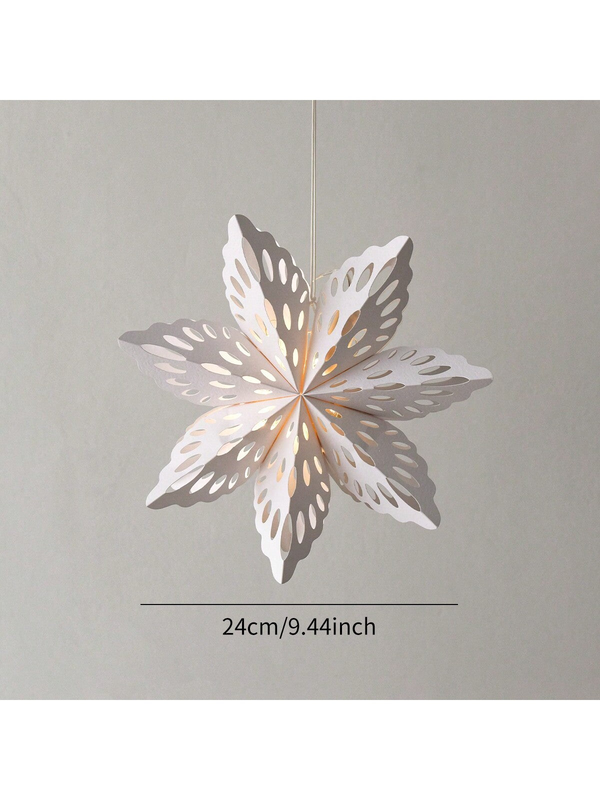 1pc Paper 3D Snowflake Hanging Ornament With Lights, Christmas Party Decoration,Christmas