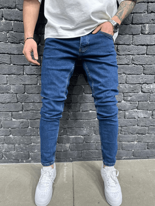 Men's Stretchy Skinny Solid Color American Casual Jeans