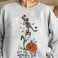 EZwear Plus Size Women Halloween Theme Printed Crew Neck Long Sleeve Sweatshirt