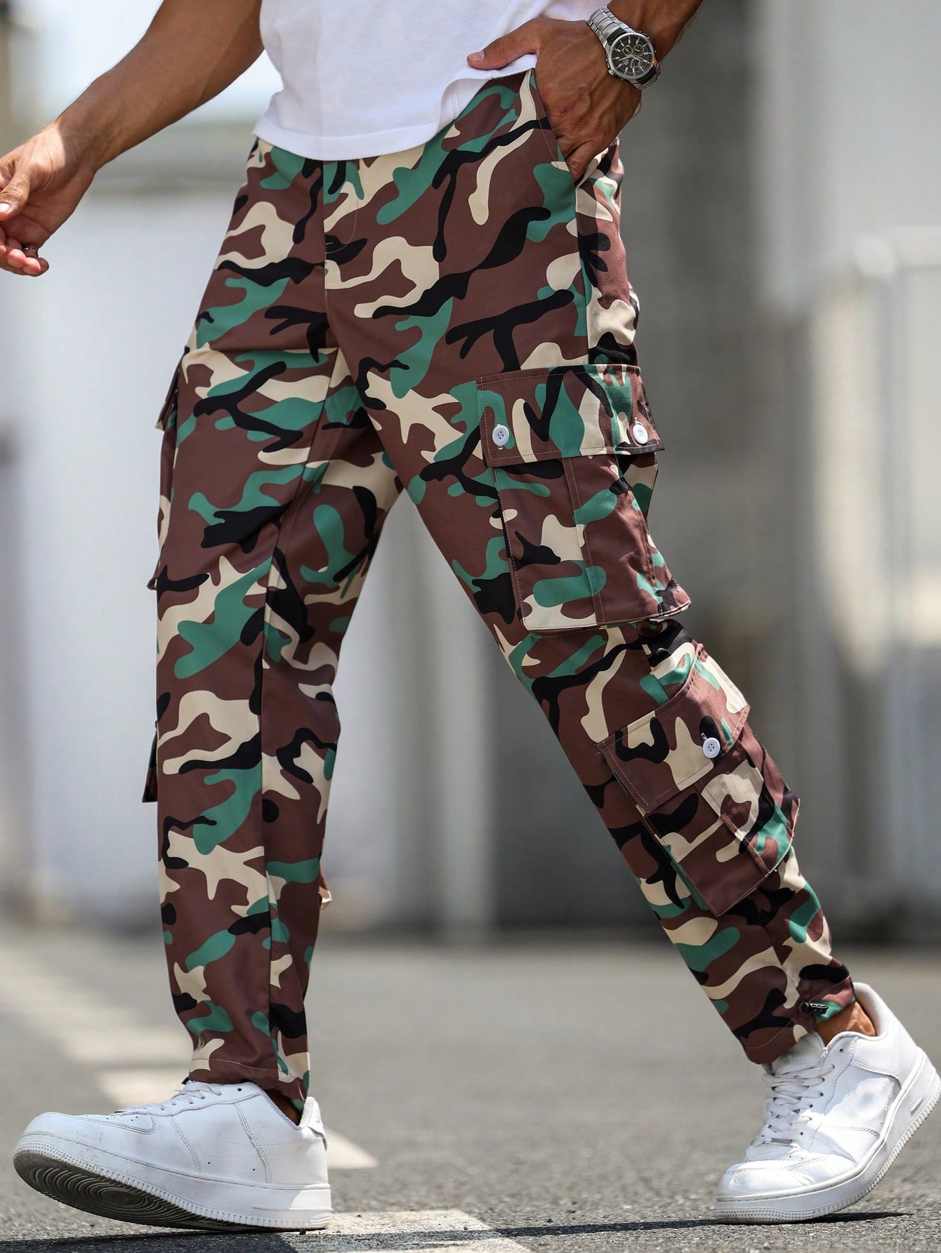 Manfinity LEGND Plus Size Men's Camouflage Print Pants