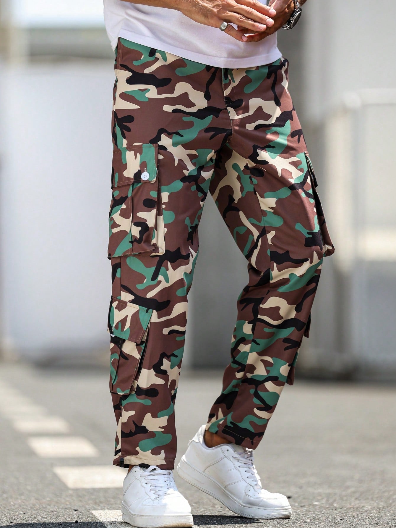 Manfinity LEGND Plus Size Men's Camouflage Print Pants