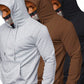 3pcs/Pack Men's Solid Color Basic Casual Hoodies With Pockets, Regular Fit Spring