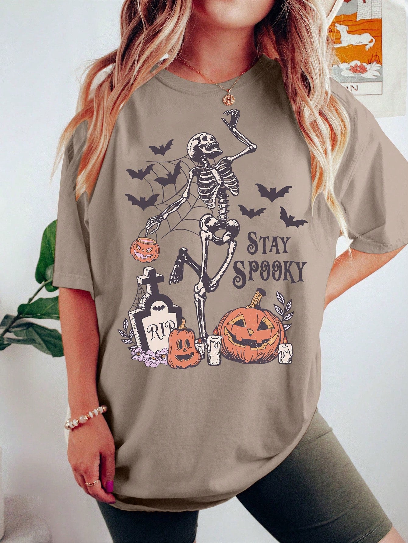 EZwear Plus Size Women Halloween Skeleton