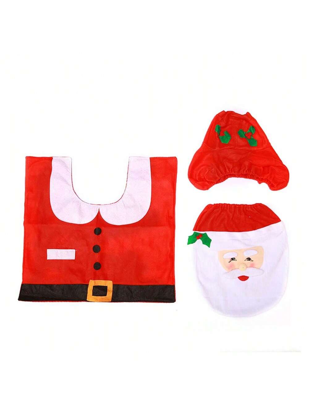 3pcs Christmas Toilet Seat Cover, Snowman Toilet Mat And Tissue Box Cover Set, Home Decor,Christmas