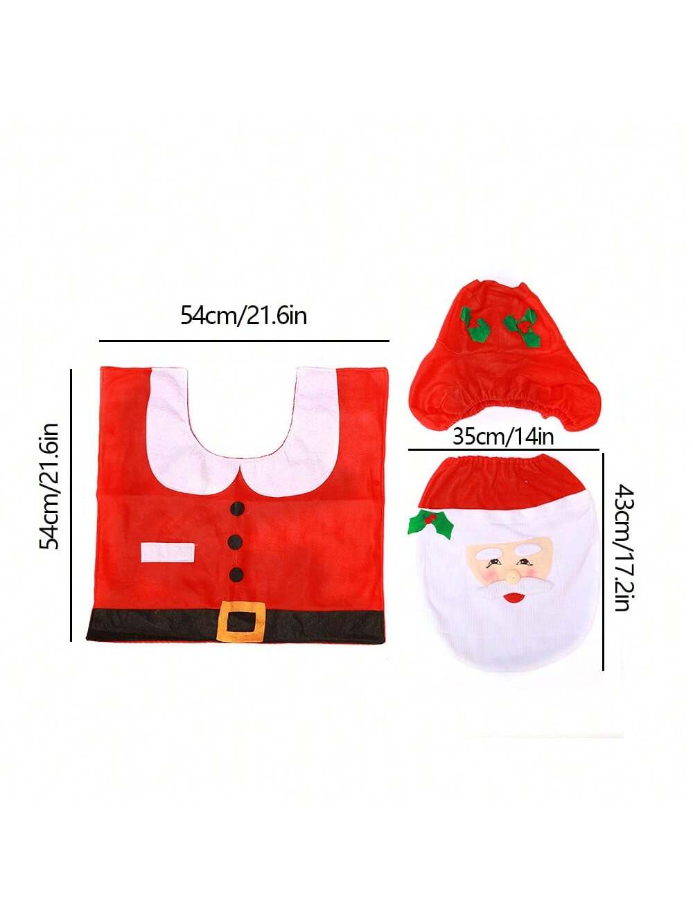 3pcs Christmas Toilet Seat Cover, Snowman Toilet Mat And Tissue Box Cover Set, Home Decor,Christmas