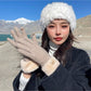 1 Pair Of Ladies Winter Gloves, Thicken Warm Touchscreen, Korean Fashion All-Match Windproof Riding Gloves