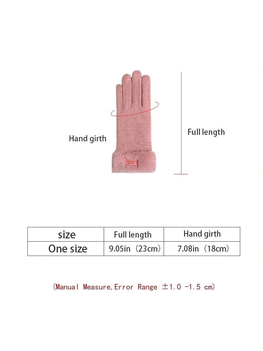 1 Pair Of Ladies Winter Gloves, Thicken Warm Touchscreen, Korean Fashion All-Match Windproof Riding Gloves