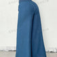 Clasi Teachers' Casual Blue Metal Chain Embellished Wide Leg Loose Pants, Fall