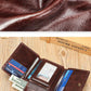 Vintage Genuine Leather Slim Bifold Wallet, Multi-Function ID/Credit Card Holder Purse, Valentine's Day Gift For Men