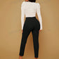 SXY Summer Trousers Solid Color Work High Waist Trousers