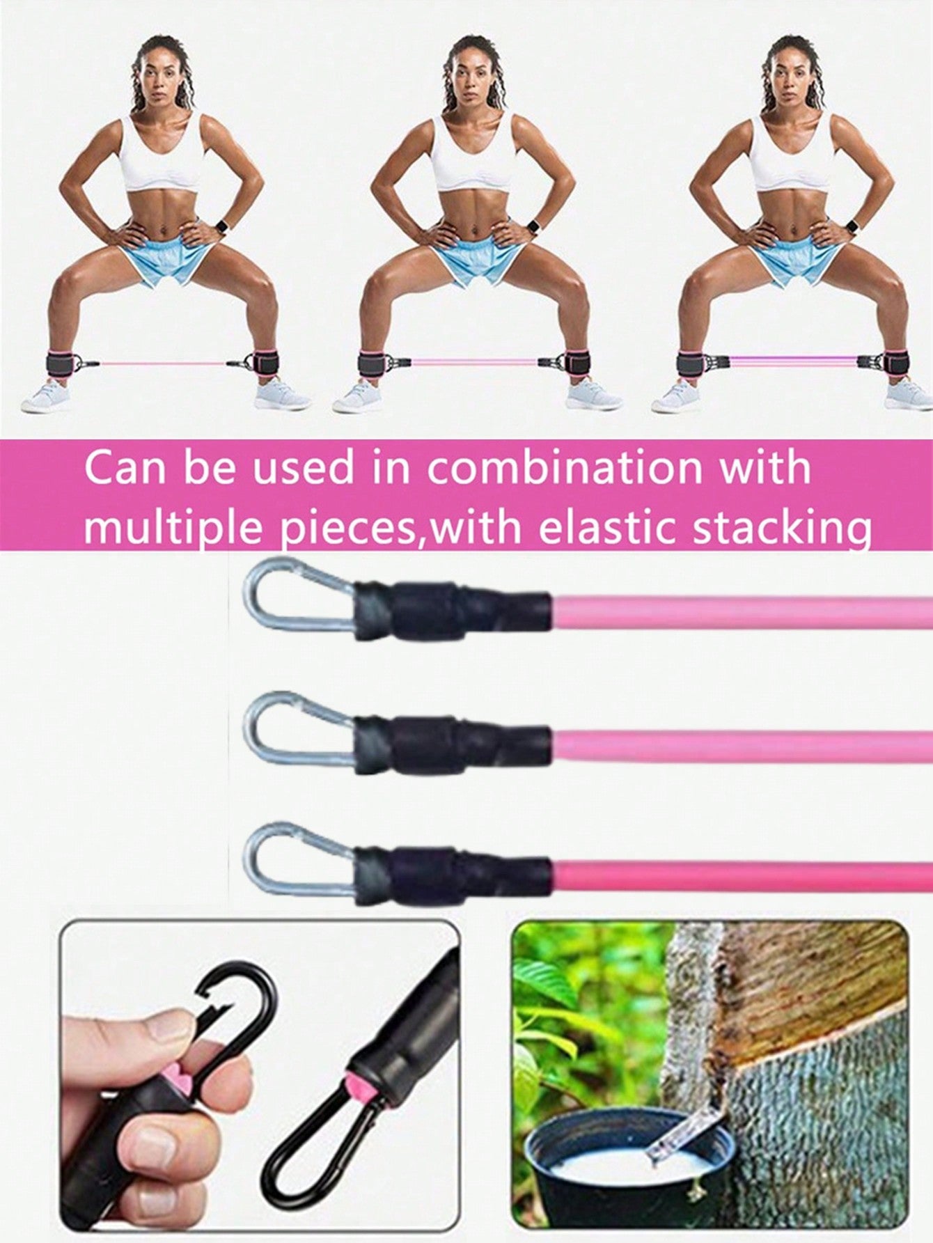 6pcs/Set Fitness Resistance Band For Ankle, Butt, And Leg Training, Including Elastic Ankle Straps And Resistance Loop Bands For Shaping And Toning