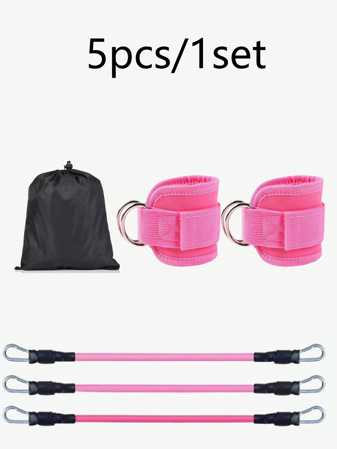 6pcs/Set Fitness Resistance Band For Ankle, Butt, And Leg Training, Including Elastic Ankle Straps And Resistance Loop Bands For Shaping And Toning